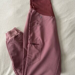 FIGS Maternity Mauve Zamora Jogger Scrub Bottoms